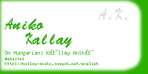 aniko kallay business card